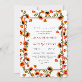 Convites Casamento Rustic Floral Escandinávia Inspirado Fol