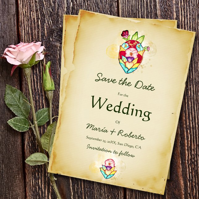 Convites Casamento Rustic Floral Mexicano Salva A Data (Criador carregado)