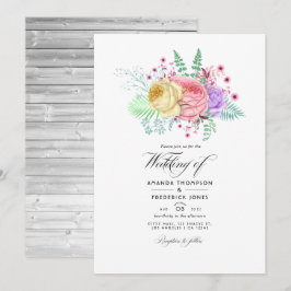 Convites Casamento Rustic Floral Spring