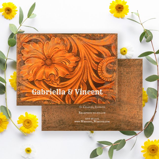 Convites Casamento Rustic Flower Country Western (Criador carregado)