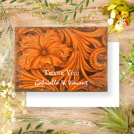 Convites Casamento Rustic Flower Western Obrigado Nota