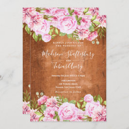 Convites Casamento Rustic Greenery Blush Pink Peony