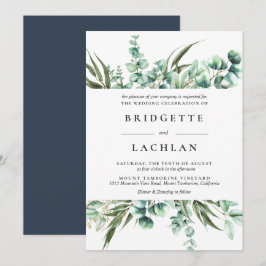 Convites Casamento Rustic Greenery Eucalyptus Watercolor