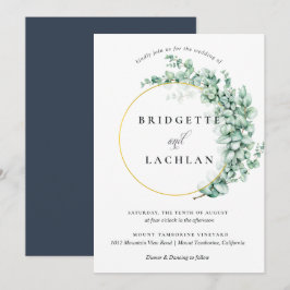Convites Casamento Rustic Greenery Eucalyptus Watercolor