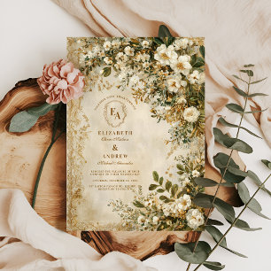 Convites Casamento Rustic Ivory Wildflower Boho