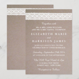 Convites Casamento Rustic Kraft & Vintage White Lace