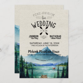 Convites Casamento Rustic Lakeside Mountain