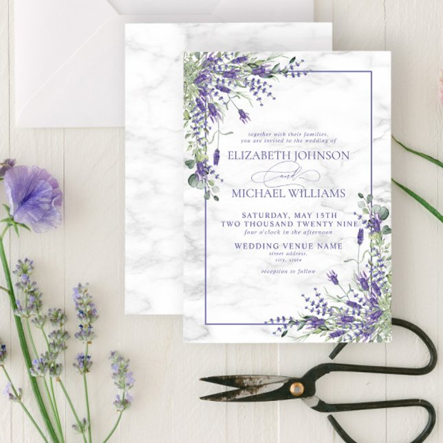 Convites Casamento Rustic Lavanda Eucalyptus Greenery (Criador carregado)