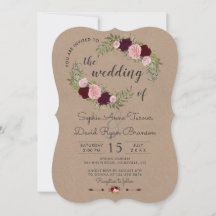 Casamento Rustic Marsala Floral Artesanato Paper