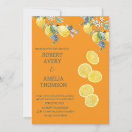 Convites Casamento Rustic Mediterranean Lemon