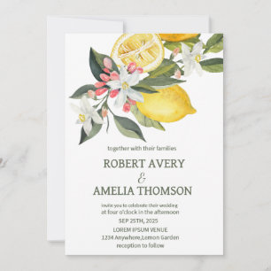 Convites Casamento Rustic Mediterranean Lemon