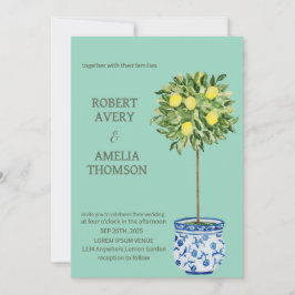 Convites Casamento Rustic Mediterranean Lemon