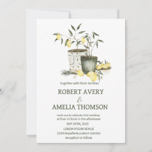 Convites Casamento Rustic Mediterranean Lemon