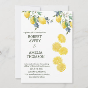 Convites Casamento Rustic Mediterranean Lemon