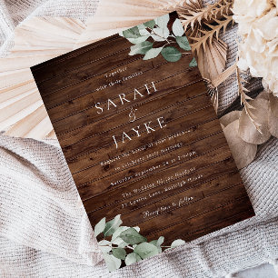 Convites Casamento Rustic Modern Green Leaf
