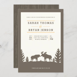Convites Casamento Rustic Moose no Exterior
