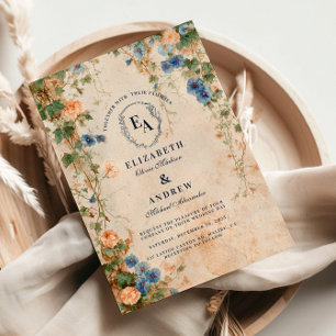 Convites Casamento Rustic Morning Glory Garden