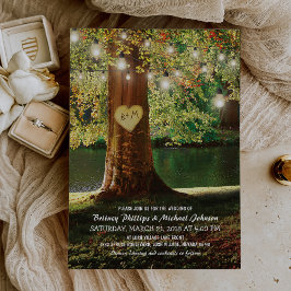 Convites Casamento Rustic Mountain Lake Twinkle Lights