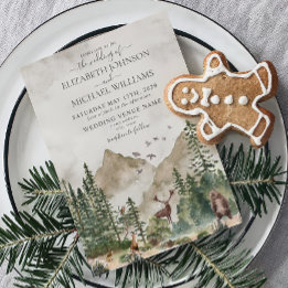 Convites Casamento Rustic Mountain Woodland Forest