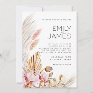 Convites Casamento Rustic Neutral Beige Blush Boho