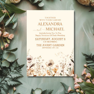 Convites Casamento Rustic Orange Boho Watercolor Blush