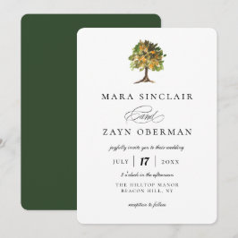 Convites Casamento Rustic Orange Grove Tree