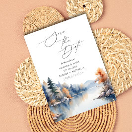Convites Casamento Rustic Pine Trees Salva a Data