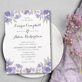 Convites Casamento Rustic Purple Floral Eucalyptus