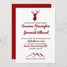 Casamento Rustic Red Blue Buck Deer Country Mounta