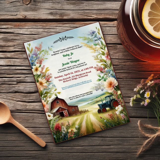 Convites Casamento Rustic Redneck (Criador carregado)