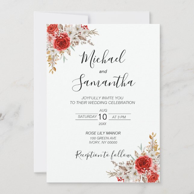 Convites Casamento Rustic Rosa Country (Frente)