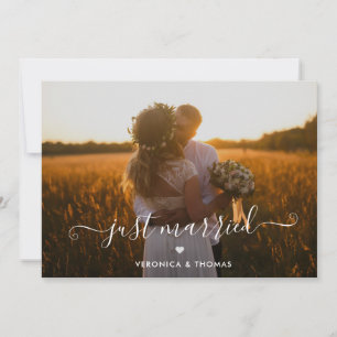 Convites Casamento Rustic Script Photo Elopement