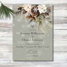 Casamento Rustic Snowfall Pine & White Floral Sage