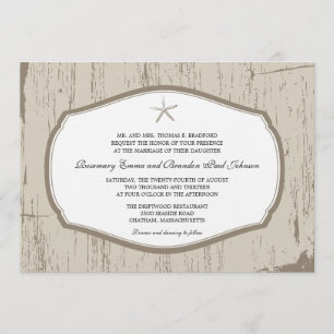 Convites Casamento Rustic Starfish