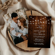 Casamento Rustic String Lights & Wood Photo