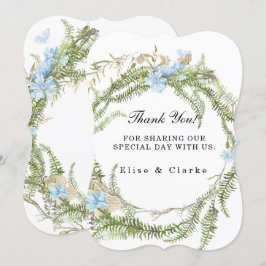 Convites Casamento Rustic Summer Fern Wreath Obrigado Cartõ