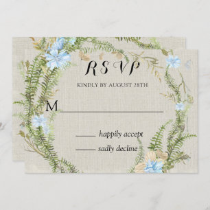 Convites Casamento Rustic Summer Fern Wreath Rsvp