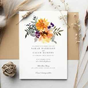 Convites Casamento Rustic Summer Sunflower Wildflower