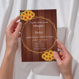 Convites Casamento Rustic Sunflower