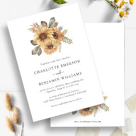 Convites Casamento Rustic Sunflower