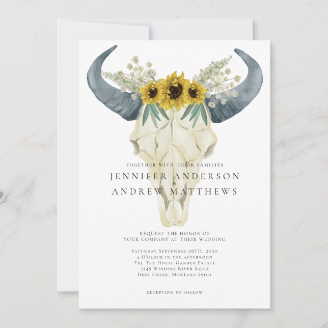Convites Casamento Rustic Sunflower Bohemian Country (Frente)