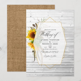 Convites Casamento Rustic Sunflower Country Barn