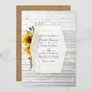 Convites Casamento Rustic Sunflower Country Barn In