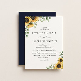 Convites Casamento Rustic Sunflower Eucalyptus