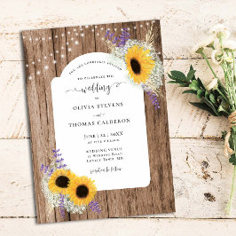 Convites Casamento Rustic Sunflower Frame Wood Barn