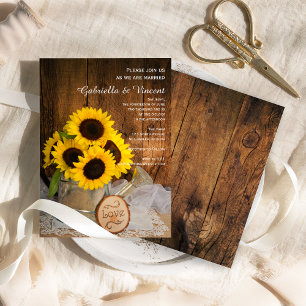 Convites Casamento Rustic Sunflower Garden