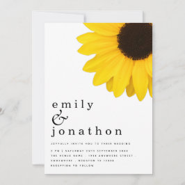 Convites Casamento Rustic Sunflower Modern Typografia
