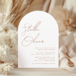 Convites Casamento Rustic Terracotta Calliografia Detalhes