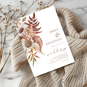 Convites Casamento Rustic Terracotta Florals