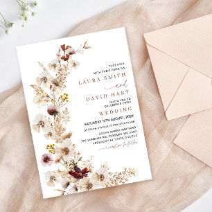 Convites Casamento Rustic Terracotta Wildflower